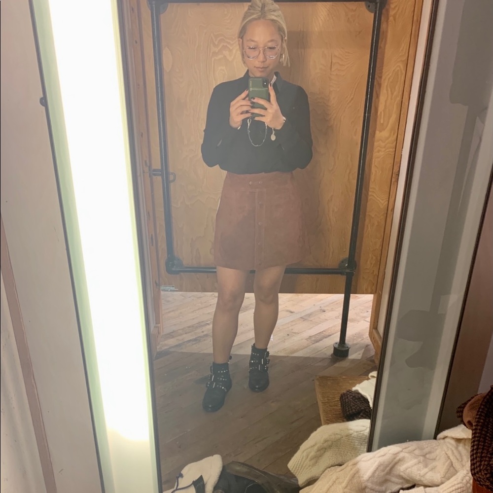 Urban Outfitters • NWOT • Suede Mini A-line Skirt